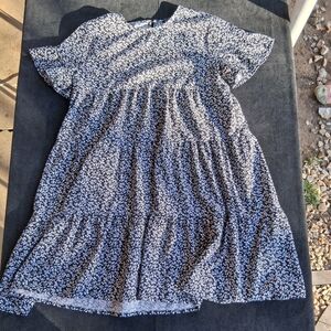 SHEIN Black and White Floral Mini Dress